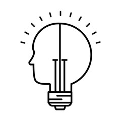 bulb light idea with profile vector illustration design