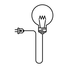 bulb light idea with energy plug vector illustration design