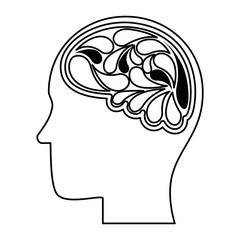 human profile thinking icon vector illustration design