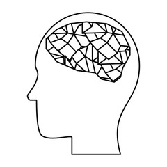 profile with brain human organ icon vector illustration design