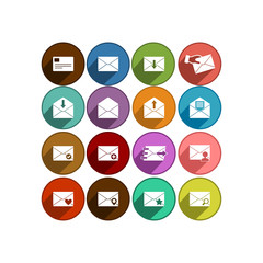 Mail icon. Flat vector icon set
