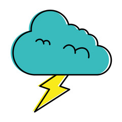 climate cloud with thunder vector illustration design