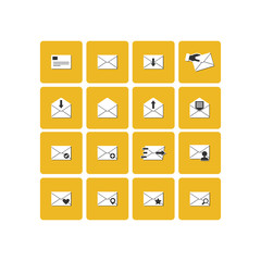 Mail icon. Flat vector icon set