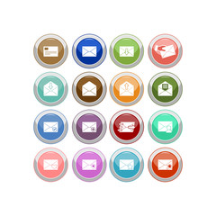 Mail icon. Flat vector icon set