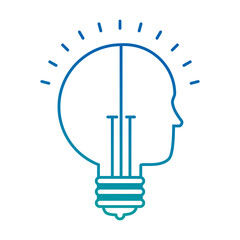 bulb light idea with profile vector illustration design