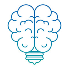 bulb light idea with brain vector illustration design