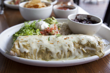Green Enchilada Style Burrito