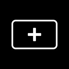 Obraz premium First aid box. simple icon. White icon on black background. Inversion