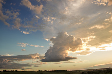 Beautiful Cloudy Sky at the sunset