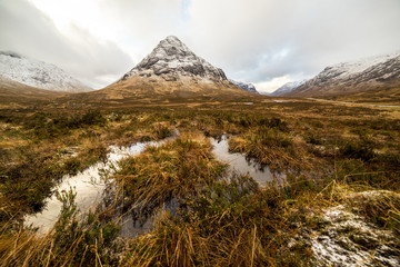 Fototapeta premium Scotland highlands near Glencoe, beautiful winter landscape for travel and hiking.