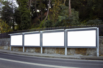 Empty / blank outdoor advertising billboards by Bosphorus in Istanbul.