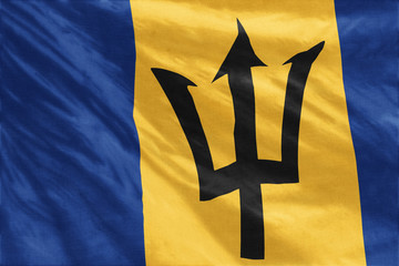 Barbados flag close-up
