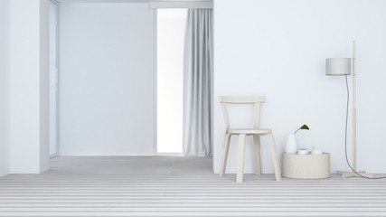 Relax space in condominium - 3d rendering minimal japanese	