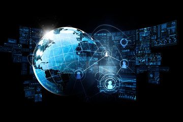 Global communication and networking. Mixed media