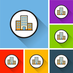 building icons with long shadow