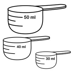 Measure cups. Vector set