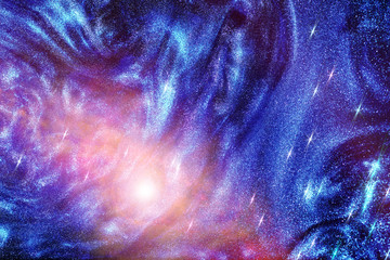 Universe in a distant galaxy with nebulae and stars