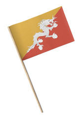 Bhutan Small flag isolated on a white background