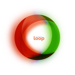 Loop circle business icon, created with glass transparent color shapes