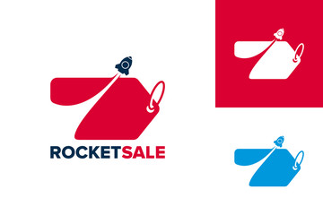 Rocket Sale Logo Template Design Vector, Emblem, Design Concept, Creative Symbol, Icon
