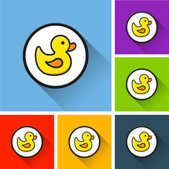 duck icons with long shadow