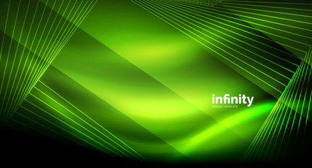 Shiny straight lines on dark background, techno digital modern template