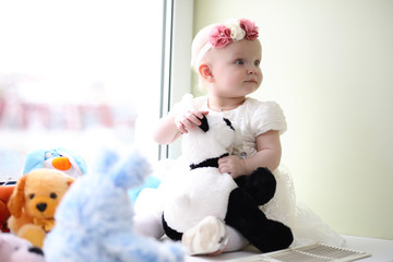 A child is having fun and playing at children's party