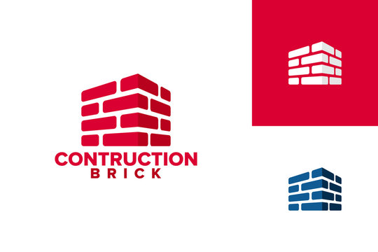 Brick Construction Logo Template Design Vector, Emblem, Design Concept, Creative Symbol, Icon