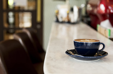 Coffee cup on the counter bar