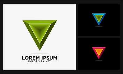 green triangle logo template