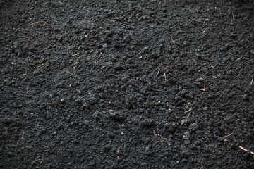 Texture of processed black earth