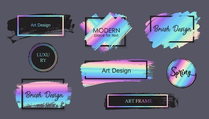 Vector hand drawn artistic design element, box, frame or background for text. - obrazy, fototapety, plakaty