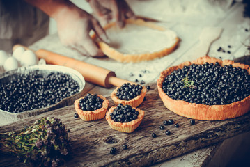 moments of cooking blueberry pie