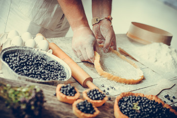 moments of cooking blueberry pie