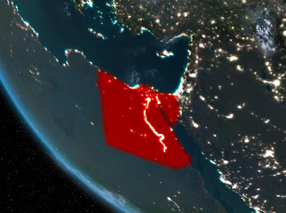 Night view of Egypt on Earth