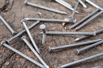 Close Up   Iron nails, home repair kit.