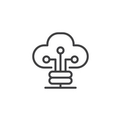 Cloud Technology outline icon. linear style sign for mobile concept and web design. Computer network simple line vector icon. Symbol, logo illustration. Pixel perfect vector graphics