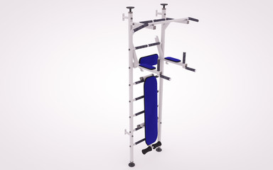 Wall bars gymnastic 3D rendering