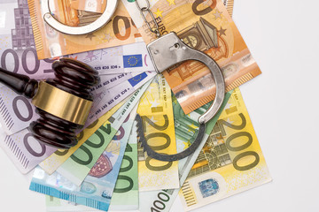 Criminal concept isolated on white, top view