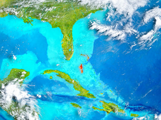 Bahamas in red on Earth