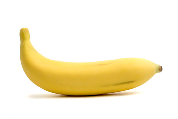 Ripe banana on a white background