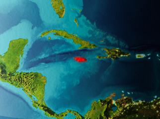 Fototapeta na wymiar Orbit view of Jamaica