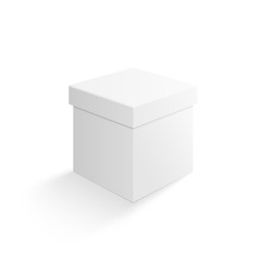 White gift box mock up isolated on a white background