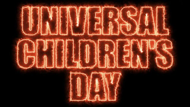 Universal children day text, 3d rendering background, computer generating, can be used for holidays festive design