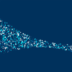 Amazing falling snow. Comet with amazing falling snow on deep blue background. Divine Vector illustration.