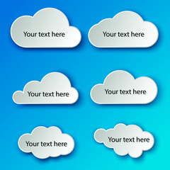 Templates of clouds with inscriptions