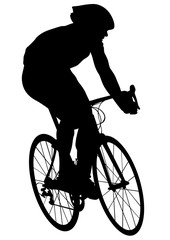 Naklejka premium Sport man whit bike on white background