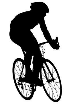 Sport man whit bike on white background