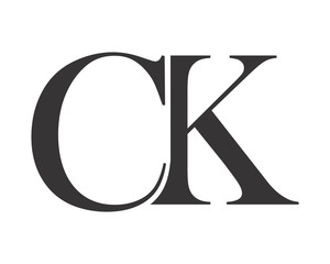 CK black initial letter alphabet typography font uppercase image vector icon