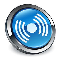 Network signal icon 3d blue round button